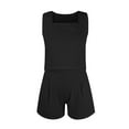 thumbnail image 4 of Mohiass Womens 2 Piece Outfits Linen Matching Sets Sleeveless Crop Tank Tops and High Waist Lounge Shorts with Pockets Black M, 4 of 8
