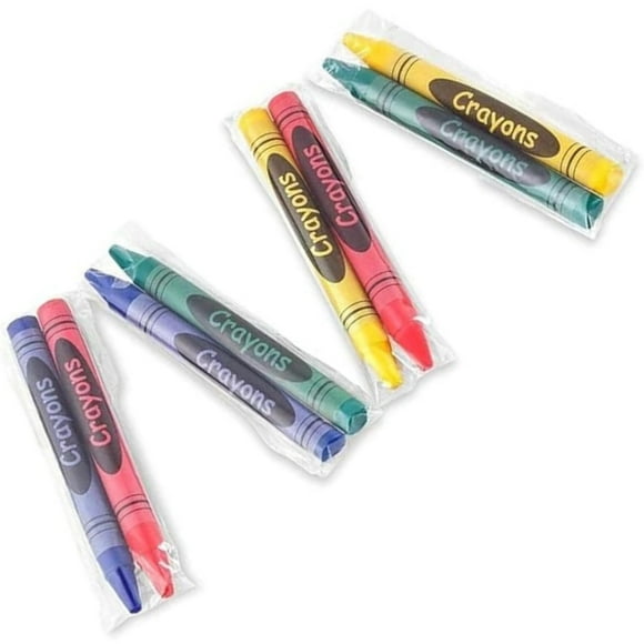 CrayonKing 500 Ensembles de 2 Paquets (1 000 Craies de Cire en Vrac) – Non Toxiques, Craies de Cire Pré-Enveloppés pour Restaurants, Fêtes, Salles de Classe et Événements – K