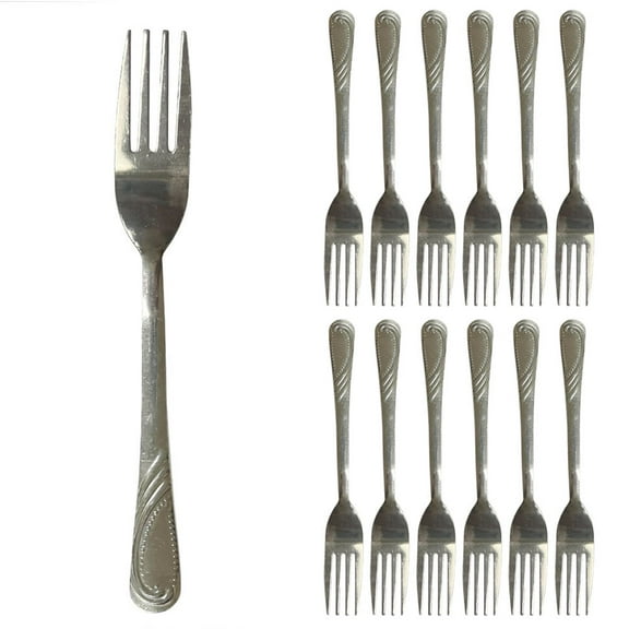 12 Pack Stainless Steel Silverware Forks Table Flatware Set Cutlery Heavy Duty