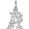 thumbnail image 5 of 14K White Gold 14Kw Diamond-Cut Letter A Initial Charm (13.08 X 9.51) Made In United States wch139-a, 5 of 6