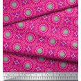 thumbnail image 3 of Soimoi Pink Cotton Voile Fabric Mandala Geometric Printed Fabric 1 Yard 56 Inch Wide, 3 of 3
