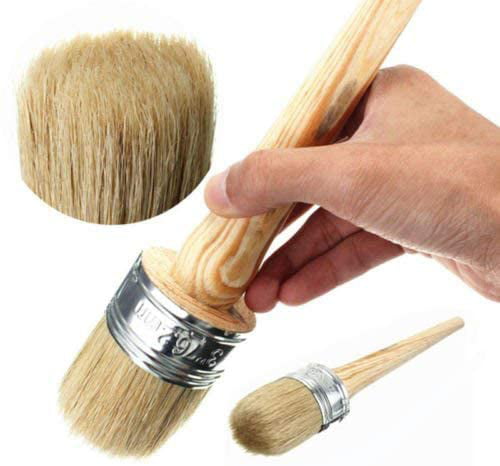 Chalk Paint Wax Brush Round Stencil Brushes DIY Art Crafts Paint Brush for Chalk Waxing Art Home Decor Set of 3 