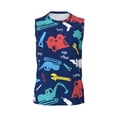thumbnail image 6 of Lsque Colorful Excavator Print Men's Cotton Blend Sleeveless Muscle Shirts (S-3XL)- Moisture Wicking, Odor Protection, UPF 30+,Small, 6 of 8