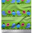 thumbnail image 1 of Soimoi Green Silk Fabric Monster Cartoon Print Sewing Fabric Yard 42 Inch Wide, 1 of 3