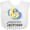 thumbnail image 3 of Inktastic Lacrosse Baby Dream About Boys or Girls Baby Bib, 3 of 4