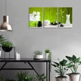 thumbnail image 4 of Green Spa Still Life with Bamboo Zen Stone and Zen towel vegetarian rice White Flower Wall Art Painting The Picture Print On Canvas Botanical Pictures for Spa Yoga Room Bathroom 12" x 16" 3 Pieces, 4 of 6