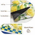 thumbnail image 6 of Watercolor Lemon Botanical Round Area Rug 3Ft Washable Small Circle Rugs for Kitchen Entryway, Summer Navy Blue Yellow Plaid Non-Slip Carpet Floor Mats Indoor Outdoor Carpet Runner Home Decor, 6 of 8
