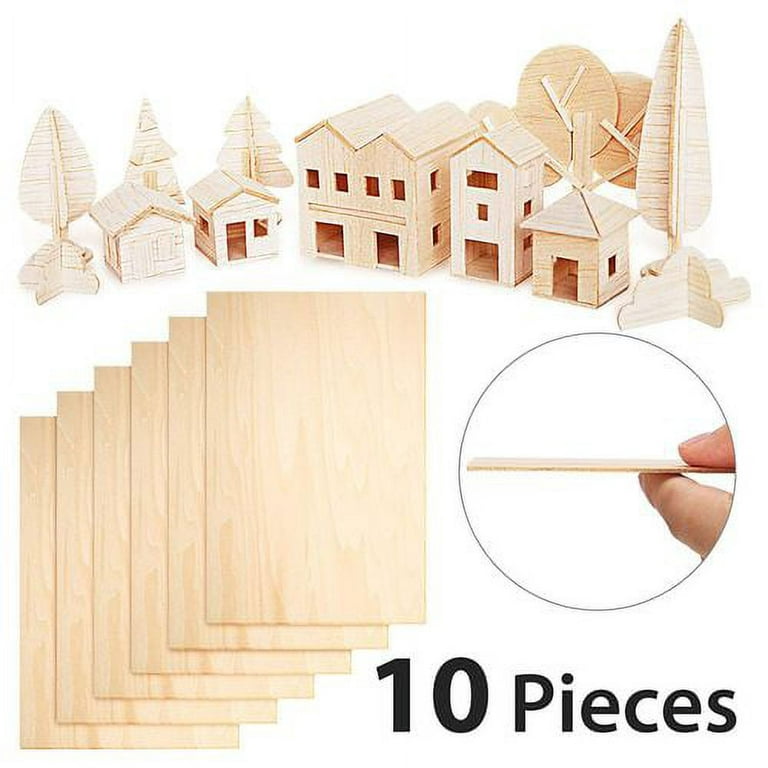 Fabbay 20 Pieces Basswood Sheets Thin Wood Sheets Craft Wood Board  Unfinished Plywood for Craft DIY Wooden Plate Model Wooden House Aircraft  Ship Boat