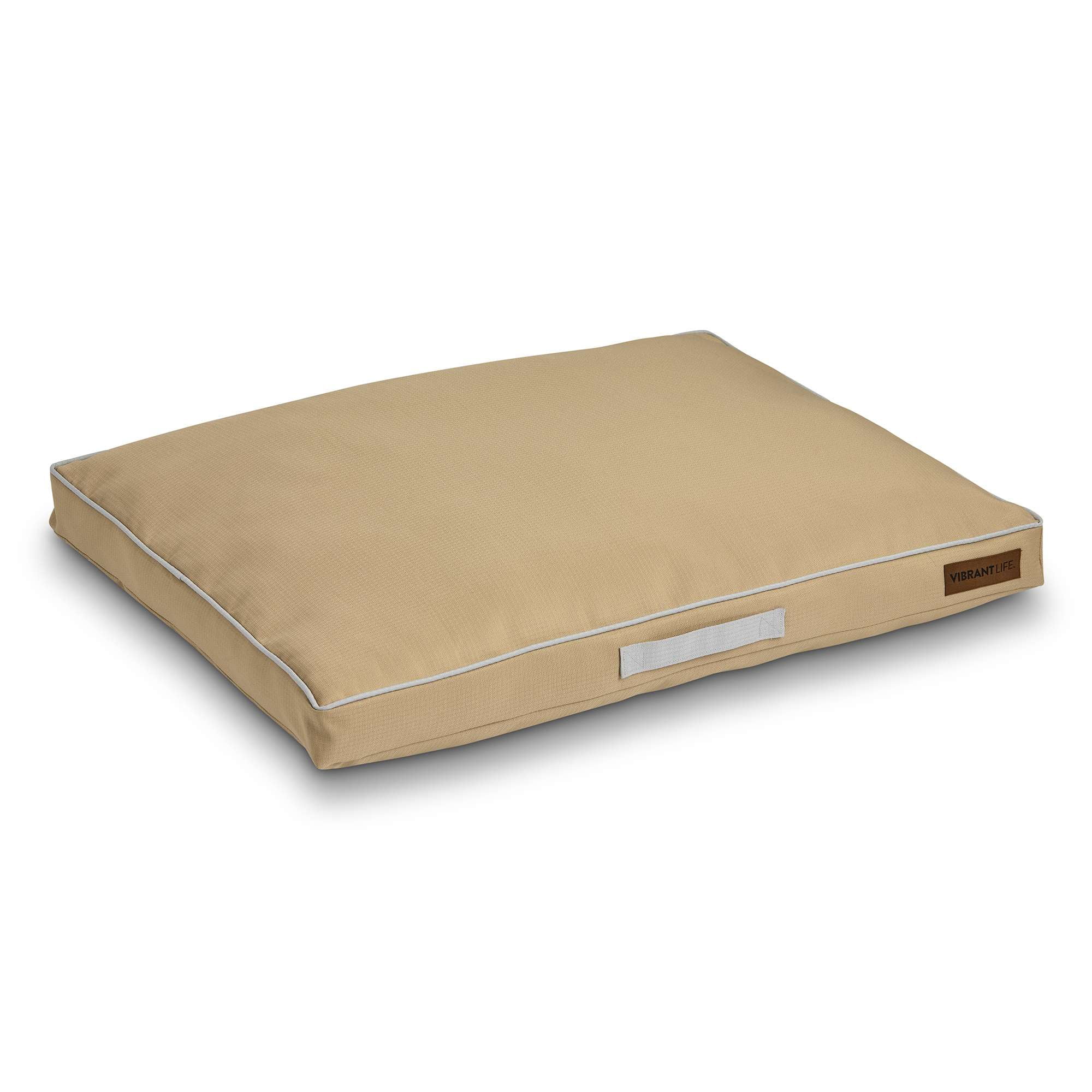 Vibrant Life Large Dog Bed, Travel Bed, Durable, Chew Resistant, for Large Breeds, 38" x 28", Warm Sand