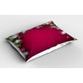 thumbnail image 2 of Ambesonne Christmas Pillow Sham 2 Pack, Tree Balls Snowflakes, 26"x20", Magenta Green White, 2 of 3