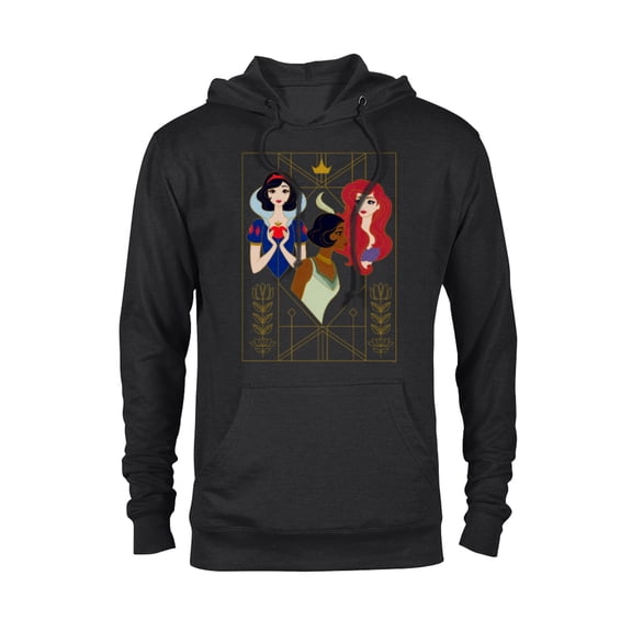 Disney Princess Snow White Tiana and Ariel Art Deco Style - Pullover Hoodie for Adults - Customized-Black