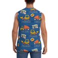 thumbnail image 4 of Fotbe Construction Vehicles Men's Camiseta sin Mangas Estampada para Hombres, Playera Casual para Gimnasio, Entrenamiento, Playa-Large, 4 of 7