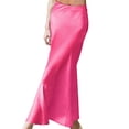 thumbnail image 2 of ZHOGXU Womens Skirt High Waist Solid Color Fashion Comfortable Elegant Maxi Skirt For Casual Daily Wear,Hot Pink,M, 2 of 4