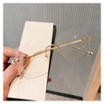 thumbnail image 2 of Women Fashion Computer Glasses Rimless Cutting Lens Eyewear Gaming Eyeglasses  Gold, 2 of 6