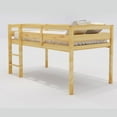 thumbnail image 6 of Hassch Twin Size Loft Bed - Low Loft Bed Frame with Ladder, Natural, 6 of 7