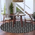 thumbnail image 5 of Geometric Round Rug 6ft Washable Circle Kitchen Rugs Non Slip Modern Abstract Lines Texture Black Large Area Rug Indoor Floor Carpet for Bedroom Living Room Home Office Dining Room Nursery, 5 of 7