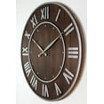 thumbnail image 4 of Infinity Instruments Wine Barrel Dark Brown Round 23-inch Quartz Analog Wall Clock, 4 of 7
