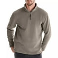 thumbnail image 4 of GigrtiJin Mens Quarter Zip Sweatshirt Stand Collar Long Sleeved Pullover Top Casual Solid Color Comfy Sweatshirts, 4 of 6