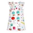 thumbnail image 5 of LILIYA Little Girls A-Line Dress Back to School School Cartoon Print Dress Floral Dress Cute Flutter Sleeve Lightweight Casual Summer Outfits Party Dress for Girls 1st 2nd 3rd Grade, 5 of 6