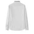 thumbnail image 3 of Men's Long Sleeve Shawl Collar Tops Slim Fit Button Down Solid Color T-shirt, 3 of 6