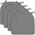 thumbnail image 2 of Chair Cushions for Dining Chairs 4 Pack - Kitchen Chair Cushions with Ties and Non-Slip Backing - Dining Chair Pads 16"X16"X2", Dark Gray, 2 of 10