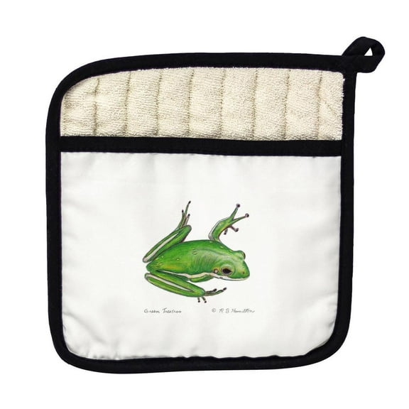 Betsy Drake Interiors Green Treefrog Pot Holder