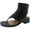 Black Leather, variant on Franco Sarto Womens Skye Zip Open Toe Cutaway Sandal Black Leather 7M