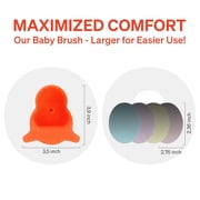 LoveNoobs Baby Cradle Cap Brush, Silicone Baby Scalp Brush, Skin Scrubber, Bath Brush, Pink and Red, 2 Pieces