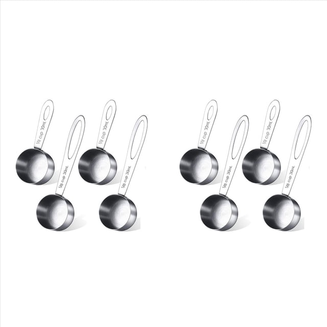 Cucharas Medidoras de Café de Acero Inoxidable para Café, Té, Azúcar y Leche, 8 Piezas, 30 Ml