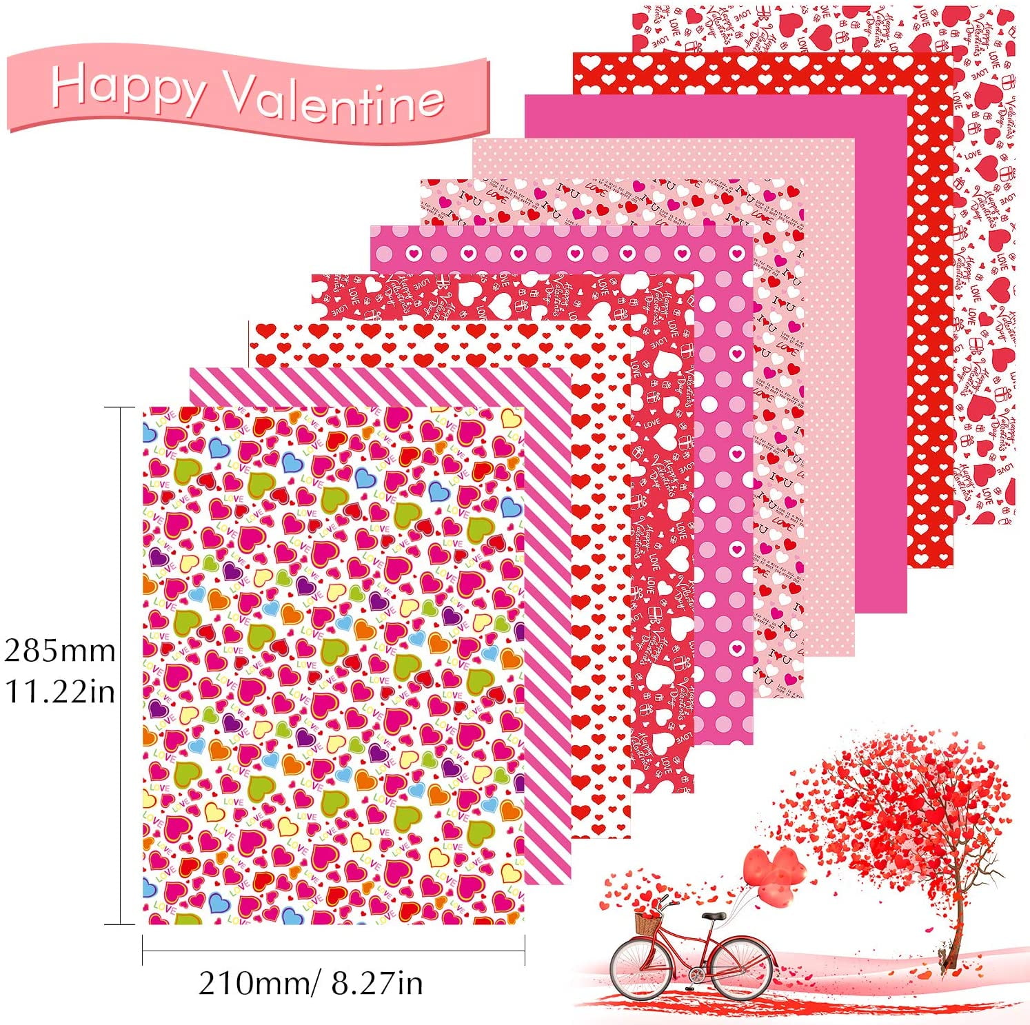 Decorative Paper Home 10 Designs KUUQA 45 Sheets Valentine Pattern Paper  Set 8.27 x 11.22 Inches Decorative Paper for Card Making Scrapbook  Decoration Valentines Day Supplies Scrapbooking & Stamping Supplies  christkindlmarket.com