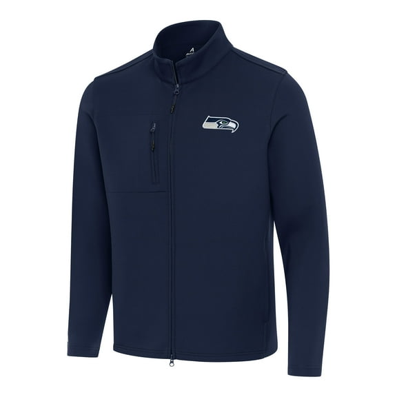 Men's Antigua College Navy Seattle Seahawks Objection Full-Zip Jacket