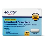 Equate Pain Reliever/Diuretic Maximum Strength Menstrual Complete Caplets, 40 Count