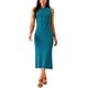 thumbnail image 2 of Vestido de suéter midi sin mangas de punto acanalado para mujer INSPIRE CHIC, elegante y casual con cuello simulado, 2 of 5