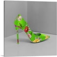 thumbnail image 1 of ARTCANVAS Green Modern High Heels Shoe Stiletto Flower Pattern Canvas Art Print - Size: 18" x 18" (1.50" Deep), 1 of 9