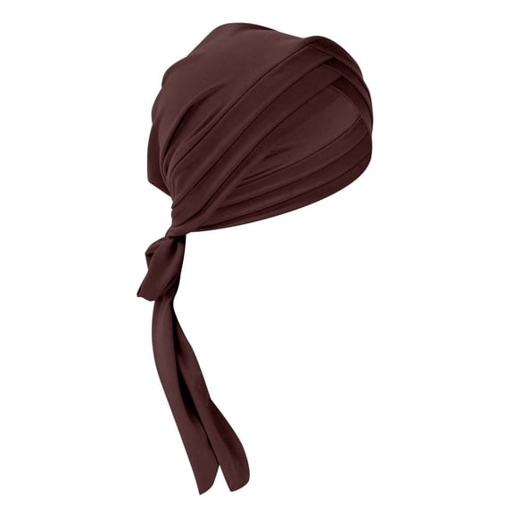 Hijab Scarf for Women! Yigetop Women's Eid Al Fitr Solid Color forehead Triple Long Tail Headband Muslim Headband Can Be Tied Behind Hat Head Scarf for Women's Hair Coffee One Size