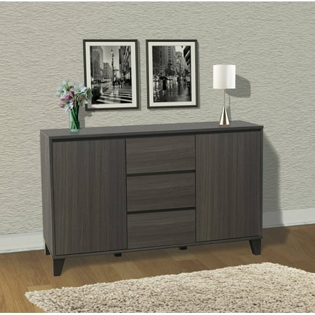 Pilaster Designs Anitra Oak Gray Wood Modern Buffet Server 2 Door