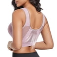 thumbnail image 4 of WCJM Women's Fashionable Sport Bra Breathable Underwear Large Size No Rims Hollow Mesh Thin Sports Yoga Bra Balconette Bras Purple Seamless wireless designs for all-day ease, 4 of 8