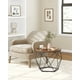 thumbnail image 1 of VASAGLE - Juego de 2 mesas auxiliares pequeñas, mesa de café redonda con marco de acero, mesa lateral para sala de estar, dormitorio, oficina, marrón rústico y negro mate | Living Room, Bedroom, 1 of 5