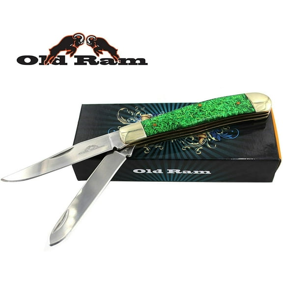 Old Ram Collection Everyday Carry Manual Folding Trapper Knife w/Smooth Resin