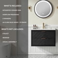 thumbnail image 2 of 30" Floating Bathroom Vanity with Ceramic Sink,Wall Mounted Black Fluted Cabinet with 2 Golden Metal Handle Drawers,Modern Vanity Design, Easy Assembly, 2 of 10