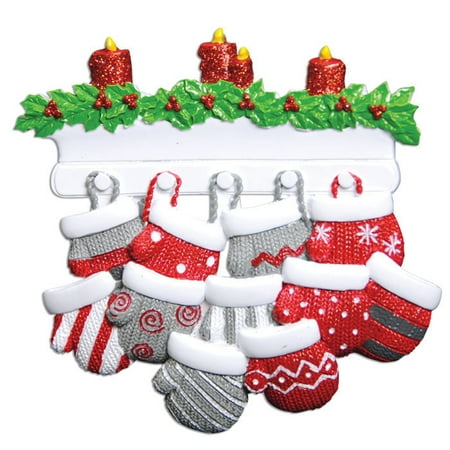 mitten family of 11 personalized christmas ornament do it yourself