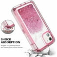 thumbnail image 2 of iPhone 14Plus Case 6.7 Inch ，Sparkle Floating Liquid Quicksand Bling Sequin Glitter 3 in 1 Shockproof Hard PC Bumper Durable Full Body Protective Girls Women, 2 of 6