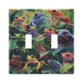 thumbnail image 2 of 3 Gang Light Switch Cover Plate Colorful Frogs on Leaves Wall Plate Decorate Electrical Outlet Cover Plates 4.56”x4.48”, 2 of 8