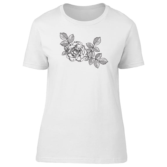 Lovely Rose Flower Sketch Tee Women's -Image by Shutterstock