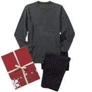 Big Men's Crew Fleece and Plaid Pants Gift Box Set
