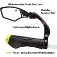 thumbnail image 2 of New Handlebar Bicycle Rearview Mirror (Left Black) High Definition Explosion-Proof Electric Bike Rearview Mirror Glass Lens, 2 of 5