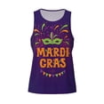 thumbnail image 4 of Easygdp Mardi Gras2 Men's Tank Top, Sleeveless Muscle T Shirts, Breathable, Quick-Dry, Loose for Gym, Running, Fitness - Small, 4 of 9