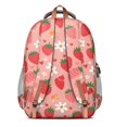 thumbnail image 3 of Pink Strawberry Plants Fruit Backpack for School,Cute School Bag,Schoolbag with Adjustable Shoulder Straps & Padded Back,16.9 Inch, 3 of 5