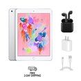 thumbnail image 1 of Pre-Owned Apple iPad 6th Gen A1954 (WiFi + Cellular Unlocked) 32GB Silver Bundle with Wireless Earbuds, 1 of 5