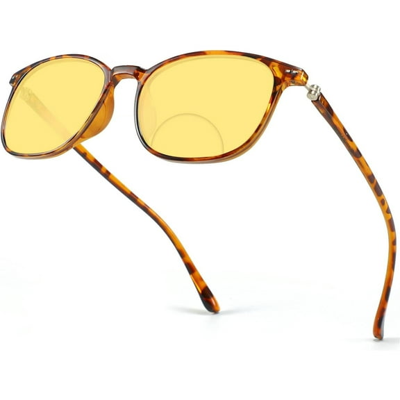 Night Vision Glasses Anti-glare Bifocal Driving Reading Sunglasses Round Presbyopia Night Glasses for Women&Men